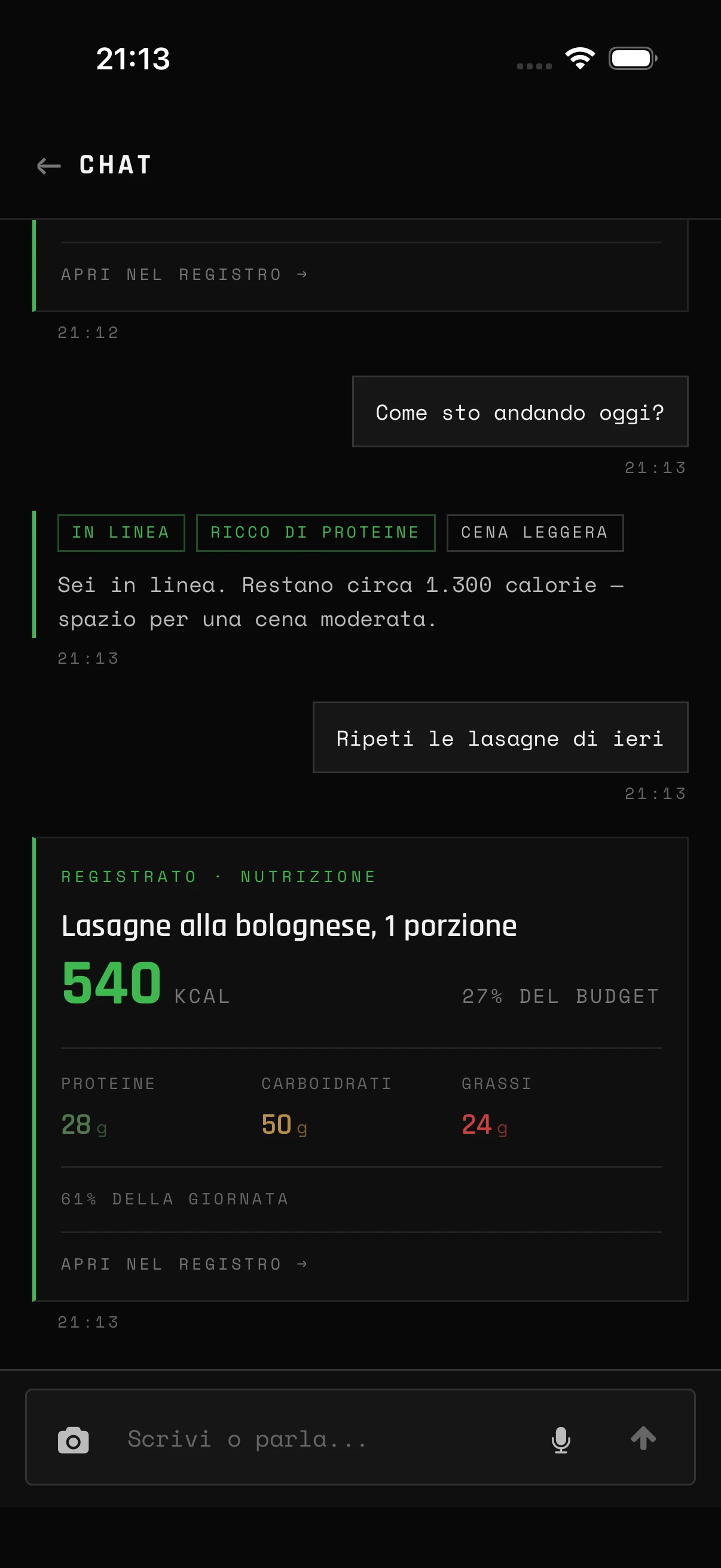Chiedi, affina nella chat