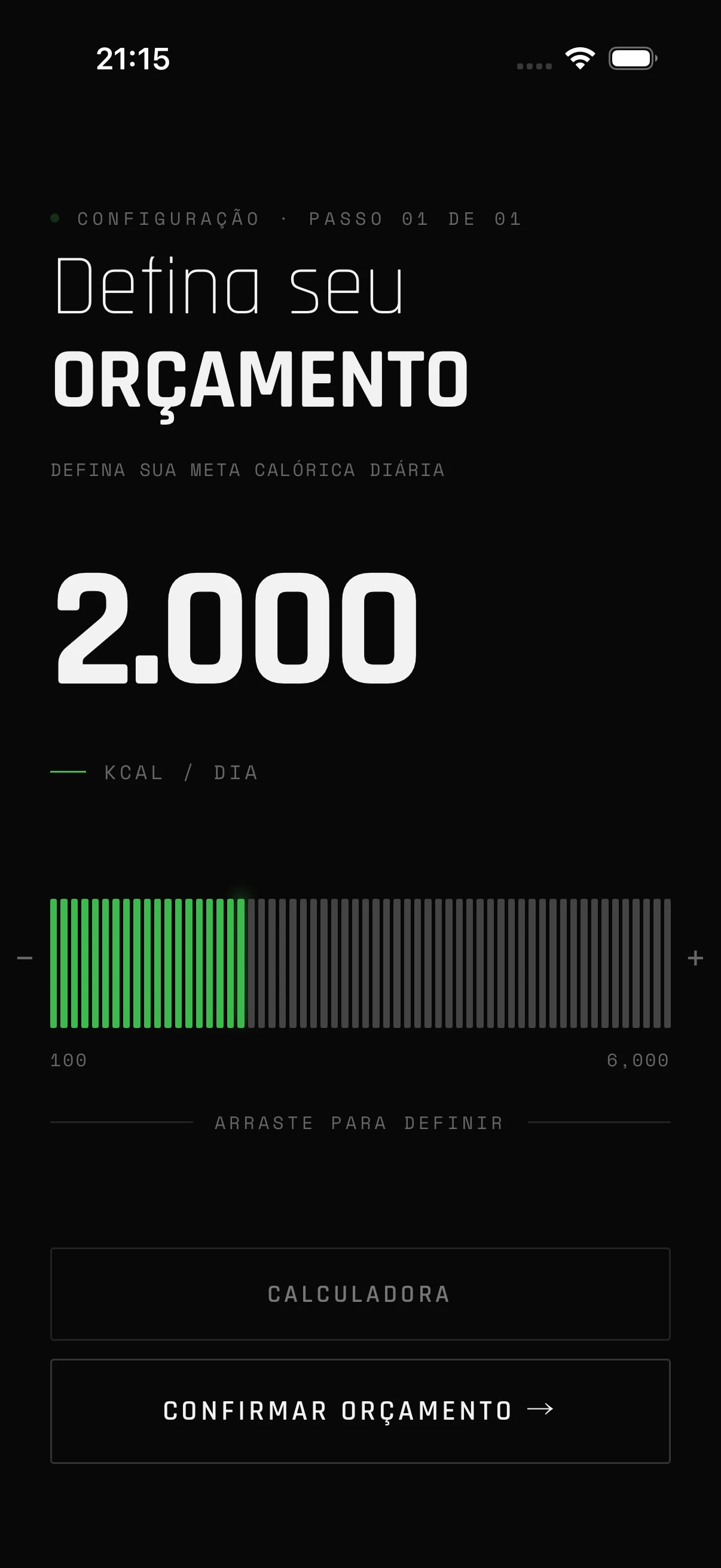 Define o teu objetivo diário